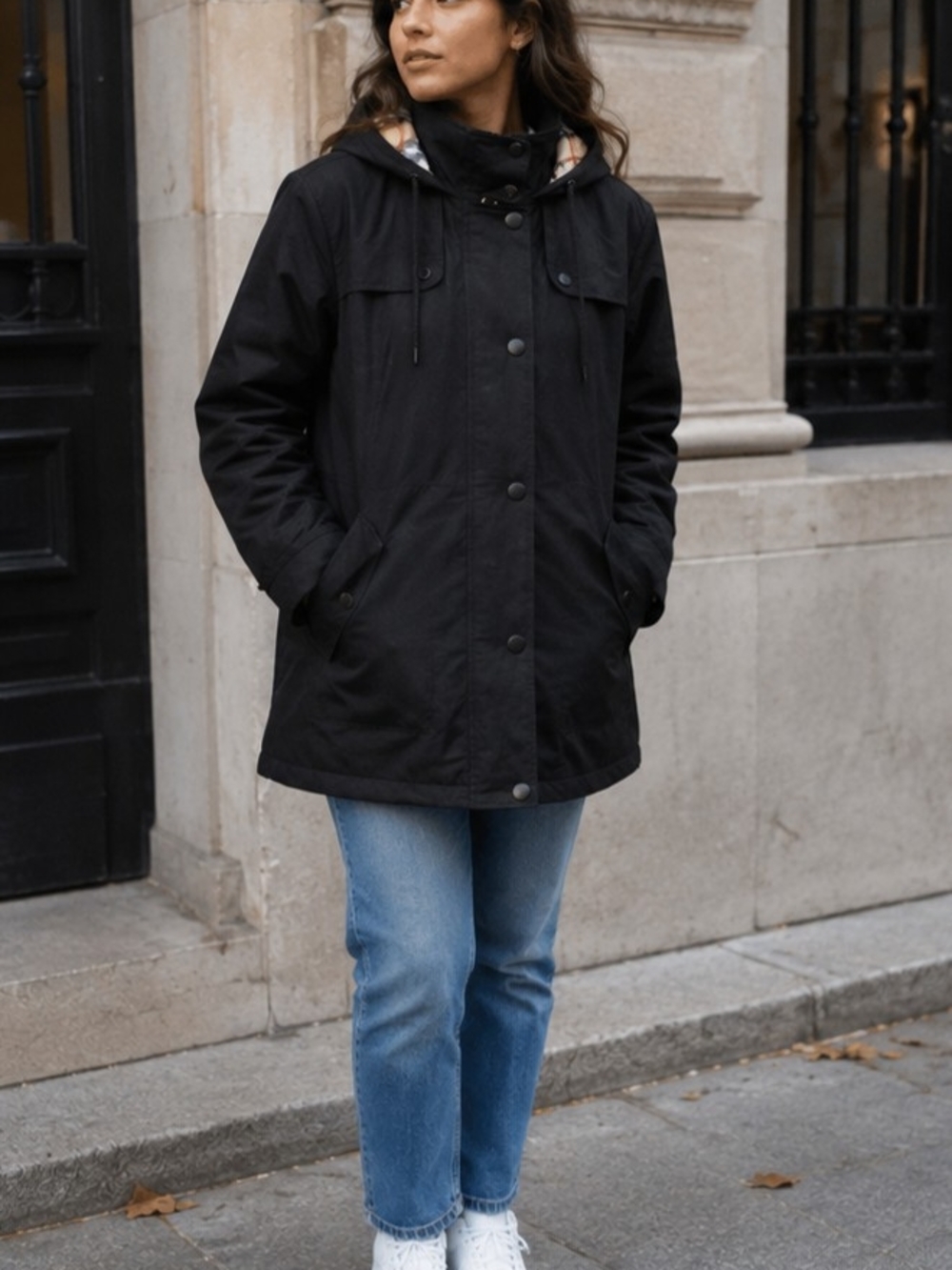 Black Hooded Parka Jacket - Brand: